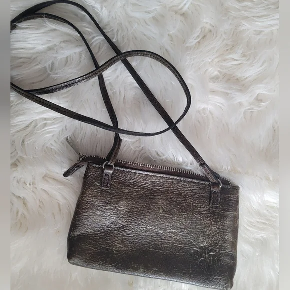 Patricia Nash Teal and Brown Tooled Leather Bacoli Crossbody - Picture 6 of 8